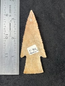 3 & 3/8" Hardin Indian Artifact Arrowhead
