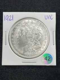 1921 UNC Morgan Silver Dollar Coin