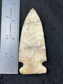 3 & 5/8" Side Notch Indian Artifact Arrowhead