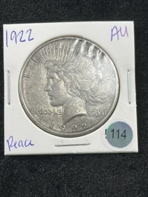 1922 AU Peace Silver Dollar Coin