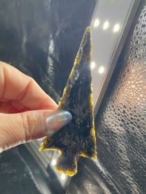 4 & 1/2" Obsidian Spear Head Indian Artifact Arrowhead