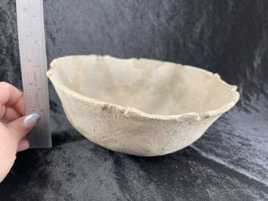 Mississippian Pottery Bowl with repair Indian Artifact Arrowhead