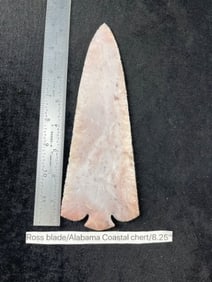 8 & 1/4" Ross Blade made from Alabama Coastal Chert Indian Artifact Arrowhead