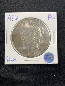 1926 AU Peace Silver Dollar Coin