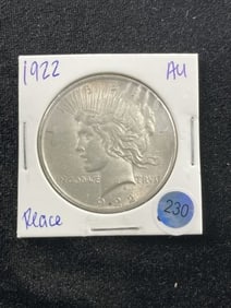 1922 AU Peace Silver Dollar Coin