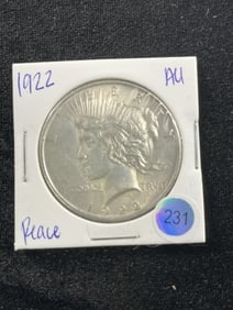 1922 AU Peace Silver Dollar Coin