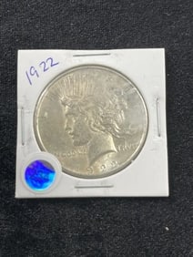 1922 AU Peace Silver Dollar Coin
