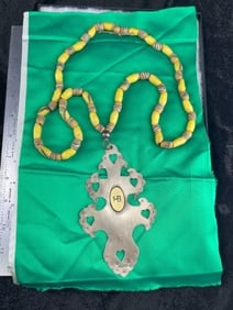 Hudson Bay Trade Pendant with Trade Bead Necklace Frame IS Included Indian Artifact Arrowhead