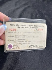 1926 Railroad Card