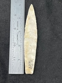 5" Agate Basin Indian Artifact Arrowhead