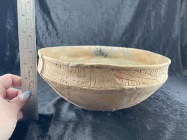 Caddo Engraved Bowl with repair Indian Artifact Arrowhead
