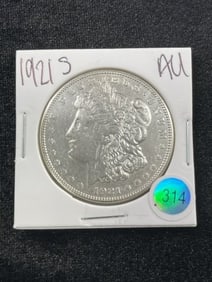 1921 S AU Morgan Silver Dollar Coin