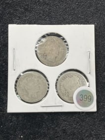 3 Barber Dimes Coins