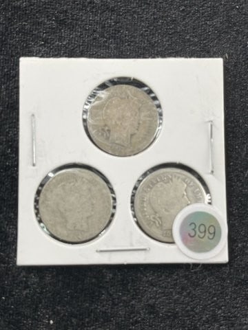 3 Barber Dimes Coins (1 of 2)