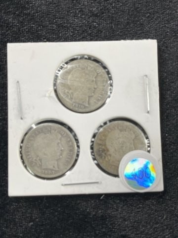 3 Barber Dimes Coins (1 of 2)