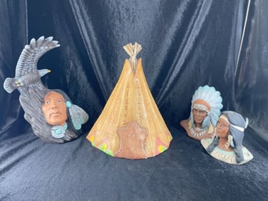 Group of Ceramic Indians $30 Shipping