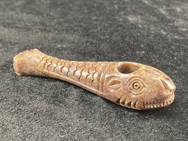 Fish Effigy Stone Pipe