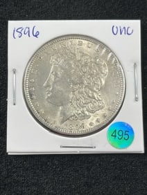 1896 UNC Morgan Silver Dollar Coin