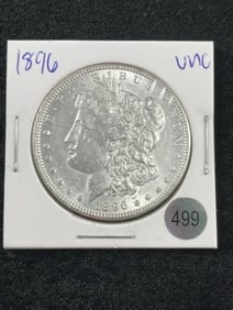 1896 UNC Morgan Silver Dollar Coin