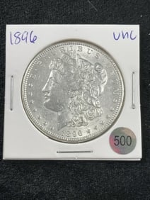 1896 UNC Morgan Silver Dollar Coin