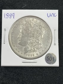 1889 UNC Morgan Silver Dollar Coin