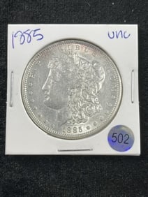 1885 UNC Morgan Silver Dollar Coin