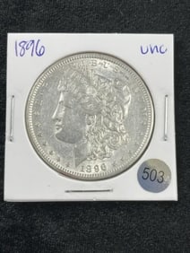 1896 UNC Morgan Silver Dollar Coin