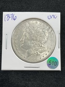 1896 UNC Morgan Silver Dollar Coin