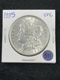 1885 UNC Morgan Silver Dollar Coin