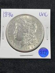 1896 UNC Morgan Silver Dollar Coin
