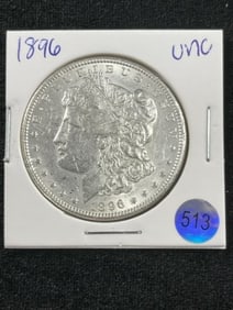 1896 UNC Morgan Silver Dollar Coin