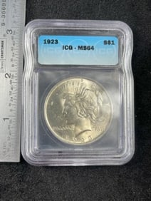 1923 MS64 Peace Silver Dollar Coin