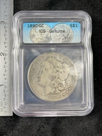 1890 CC Morgan Silver Dollar Coin (1 of 2)