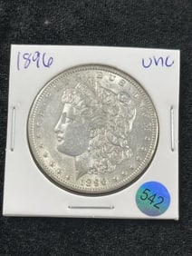 1896 UNC Morgan Silver Dollar Coin