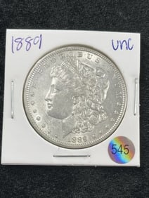 1889 UNC Morgan Silver Dollar Coin