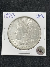 1885 UNC Morgan Silver Dollar Coin