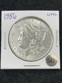 1886 UNC Morgan Silver Dollar Coin