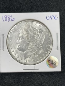 1886 UNC Morgan Silver Dollar Coin