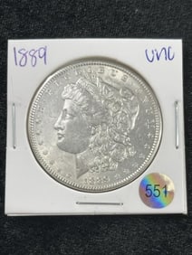 1889 UNC Morgan Silver Dollar Coin