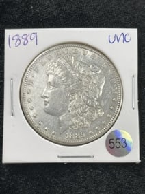 1889 UNC Morgan Silver Dollar Coin