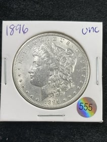 1896 UNC Morgan Silver Dollar Coin