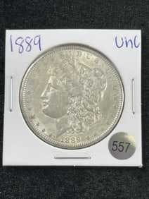 1889 UNC Morgan Silver Dollar Coin