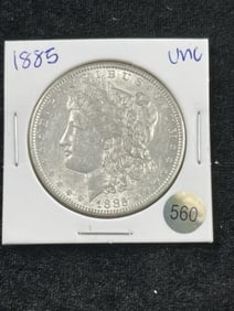 1885 UNC Morgan Silver Dollar Coin
