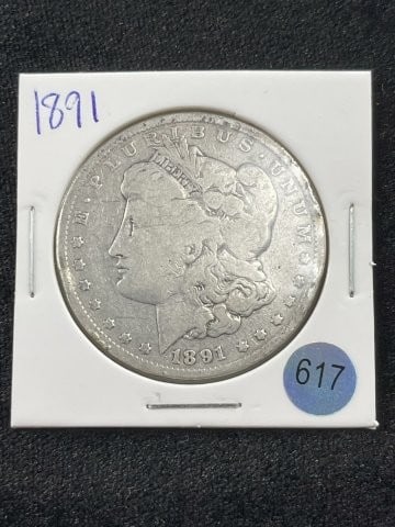 1891 Morgan Silver Dollar Coin (1 of 2)