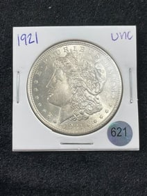 1921 UNC Morgan Silver Dollar Coin