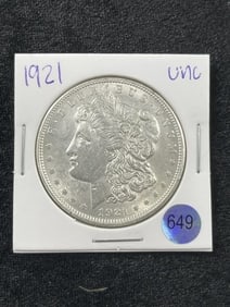 1921 UNC Morgan Silver Dollar Coin