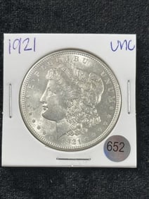 1921 UNC Morgan Silver Dollar Coin