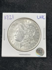 1921 UNC Morgan Silver Dollar Coin
