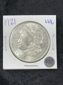 1921 UNC Morgan Silver Dollar Coin