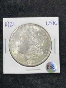 1921 UNC Morgan Silver Dollar Coin
